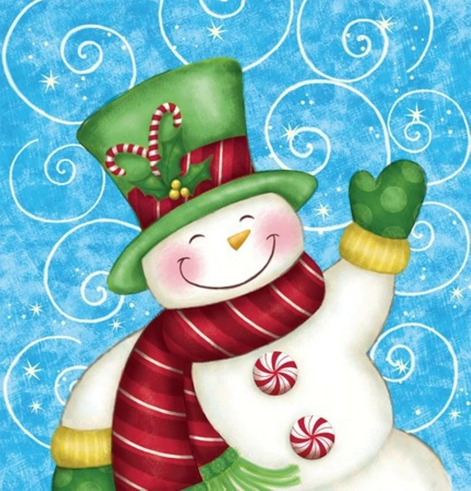 Wintertime Greetings Christmas Plastic Tablecover 54 x 102 Snowman - Image 1 of 1