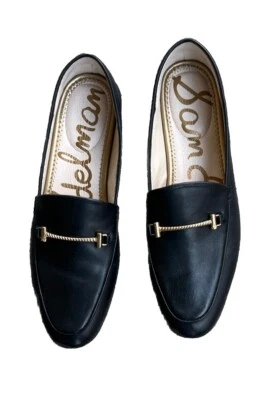 Sam Edelman Womens Lior Black Chain Loafers Shoes 9.5 F3951l3003 - Image 1 of 4