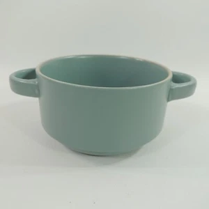 ELLA by Mikasa Stoneware Double Handle Soup Bowl 5 1/4" Light Tiffany Blue - Picture 1 of 4