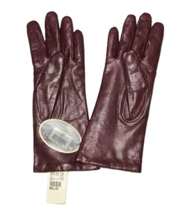 NEW Vintage Old Stock Aris Leather Gloves Cashmere Lined Burgundy Size 7.5 - Picture 1 of 2
