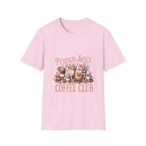 Pumpkin Spice Coffee Club Fall Pumpkins Unisex Softstyle T-Shirt - Picture 1 of 37