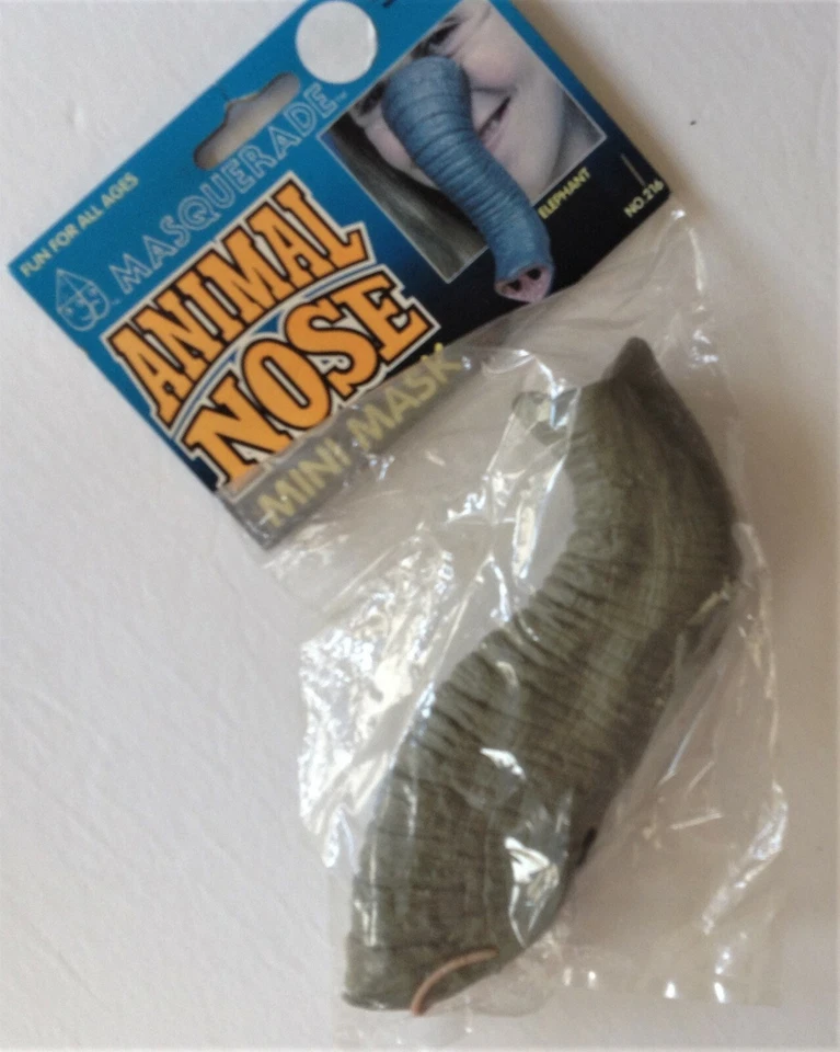 Vintage 1985 Cesar Masquerade Animal Nose Mini Mask ELEPHANT TRUNK NEW Costume - Image 1 of 1
