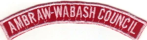 BOY SCOUT AMBRAW-WABASH COUNCIL RED & WHITE HALF STRIP 1/2RW PRIVATE ISSUE - Picture 1 of 1