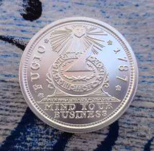 1/2 oz. 1787 FUGIO CENT Coin tribute 30mm round .999 fine silver - Picture 1 of 4
