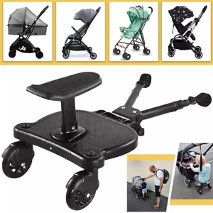 Universal Kids Buggy Board w/ Seat Step Board Stand Wheeled Pushchair Connector - Picture 1 of 12