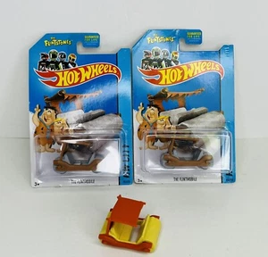 3 Hot Wheels Flintstones Flintmobile Color Variation 2-New(HW City) 1-Loose - Picture 1 of 10