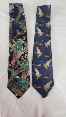  2 Vintage Silk NOS Waterfowl Ties Ducks Unlimited & Fashion Neckwear Pheasants - Image 1 of 4