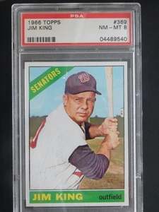 1966 Topps Baseball Card #369 Jim King (NM-MT) PSA 8 - Foto 1 di 2