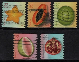 OFF paper #4258-62 Tropical Fruit- COIL (used set of 4) 2008 27c _n440 - Picture 1 of 1