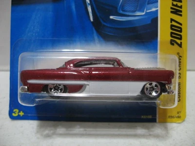 Chevy Hot Wheels 2007 nuevos modelos 34/36 personalizado '53 rojo/blanco Foto 1 de 4