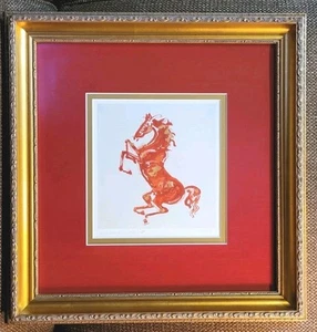 Moderne zeitgenössische signierte Pferdelithographie 1980 von Lorenzo Cascio selten 13/500 - Bild 1 von 12