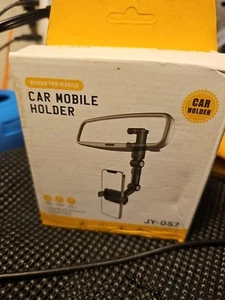 Car Mount Holder Cellphone Stand Rear-View Mirror Clip 360 Universal - Picture 1 of 4