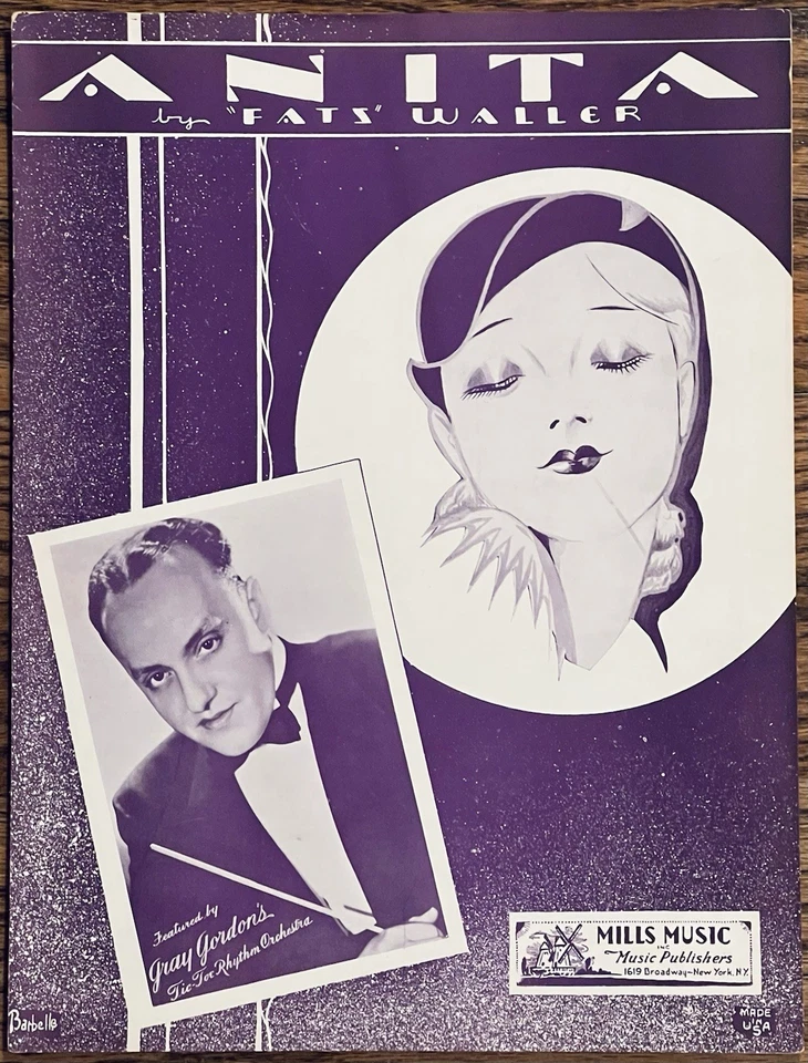 Partituras raras BLACK JAZZ grandes FATS WALLER ANITA ~ 1939 Foto 1 de 1