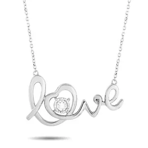 LB Exclusive 14K White Gold 0.10 ct Diamond Pendant Necklace ANK-15790 - Picture 1 of 4
