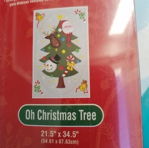 Brewster Holiday Door Cling Christmas Tree New in Package Oval Santa Snowman - Picture 1 of 3