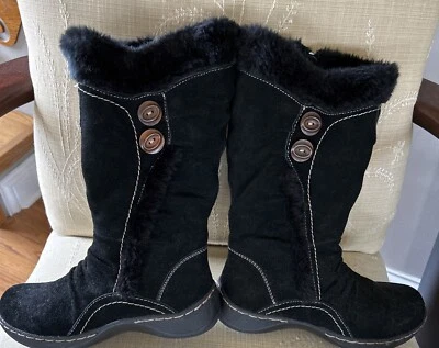 NUEVO SIN CAJA BASS Botas Altas Negras Para Mujer Cuero Superior/Imitación Piel Forradas 7M OTTO 4288-001 Foto 1 de 4