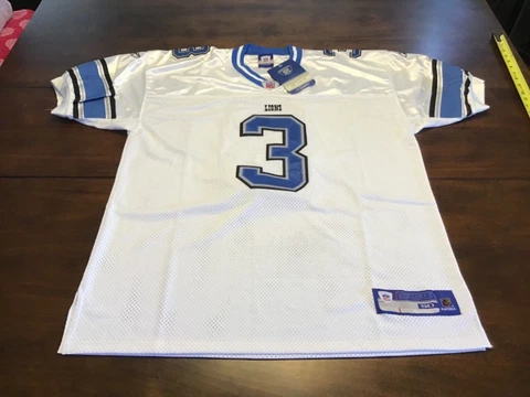 Joey Harrington Detroit Lions Authentic Jersey Size 50 New White NFL 100% REAL Cover