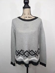 J JILL Wool Mohair Blend Gray Pullover Lightweight Sweater Size M - Picture 1 of 10
