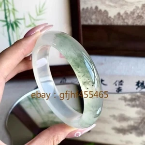 Myanmar Jade Eissamen schwimmende Blume Armband, rund Eis transparente Jade - Bild 1 von 16