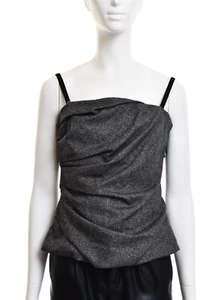 ¡NUEVO CON ETIQUETAS! Camiseta sin mangas Dolce Gabbana D&G lana tweed cortinas corsé correa cremallera completa 44IT/L - Imagen 1 de 14