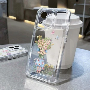 Case For iPhone 16 Pro Max 15 14 13 12 11 XR Shockproof Flowers Rose Clear Cover - Picture 1 of 18