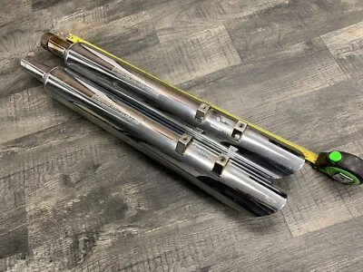 95-16 Electra Glide Touring Harley Davidson Mufflers SlipOn Exhaust Chrome Slash - Image 1 of 4