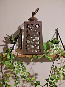 3pk Flameless Candle Lantern 9" Battery Powered w/Timer Fall Leaves Brown - Picture 1 of 3