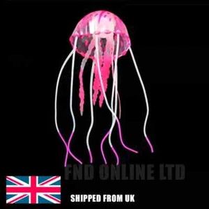 Pink Glowing Effect Artificial Aquarium Jelly fish Ornament Underwater Tank - Picture 1 of 1