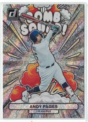 2023 Donruss Baseball Bomb Squad Andy Pages Rapture Los Angeles Dodgers #BS6 - Image 1 of 2