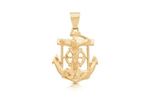 Großer Goldanker Anhänger, Goldkruzifix, 14k vergoldet (nur Anhänger) - Bild 1 von 8