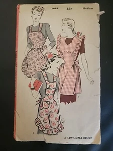 Hollywood 1688 Bib Aprons SEWING PATTERN size Medium - Picture 1 of 3