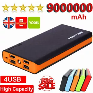 9000000mAh Power Bank Fast Charger Battery Pack Portable 4 USB for Mobile Phone - Picture 1 of 76