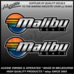 MALIBU - BOATS - 420mm x 135mm x 2 - PAIR - BOAT DECALS / STICKERS - Bild 1 von 1
