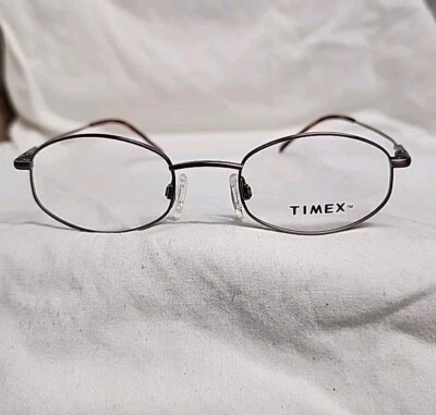 Timex T004 Brown Metal Full Rim Eyeglass Frame 47/20/135 - Image 1 of 4