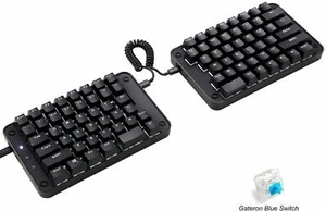 Split Mechanical Keyboard White Backlit Ergonomic Keypad OEM Gateron Blue Switch - Picture 1 of 7