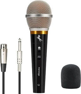 Micrófono dinámico de mano para karaoke, XLR con cable con interruptor de encendido/apagado, cable de 13 pies - Imagen 1 de 12