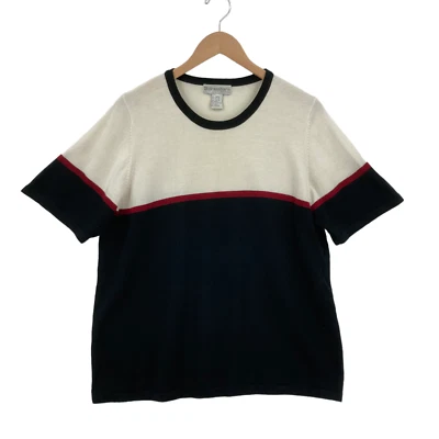 Dressbarn Women Multicolor Acrylic Crew Neck Short Sleeve T-Shirt Top Size 14/16 - Image 1 of 4