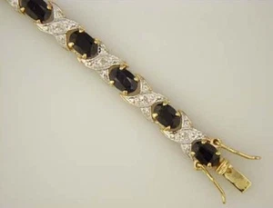 JDL SAPPHIRE & DIAMONDS TENNIS BRACELET - Picture 1 of 1