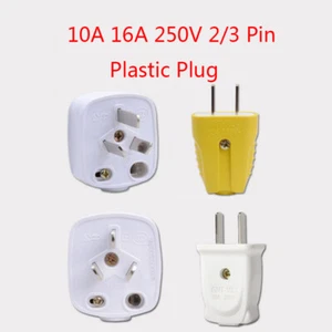 Spina di plastica bianca 10 A 16 A 250 V 2 pin 3 pin mani protezione calore spina - Foto 1 di 5