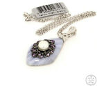 New Le Vian Carlo Viani Lace Agate Pendant Necklace with Amethyst and Pearl
