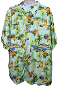 Tommy Bahama Patriots NFL Hawaiian XL Button Down Veracruz Cay Floral Football - Imagen 1 de 9