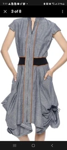 8 $ Kleid XS umschaltbar assymentrisch Lammfell Paspel Reißverschluss - Bild 1 von 10