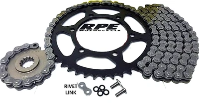 Kit de cadena y piñones de plata KTM 990 Adventure R RK XRE 525 XW 2010-2103 Foto 1 de 4