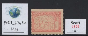 WC1_27450. VENEZUELA. 1896 50c. SELLO MAPA DE VENEZUELA. Sc.140. MH - Imagen 1 de 1