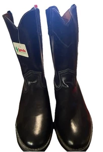 NEW Laredo Boots Men’s 11 D 12631 Black Leather Cowboy Roper Western MADE IN USA - Picture 1 of 7