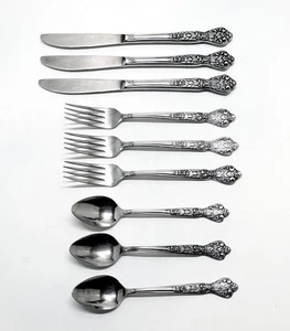 Versailles by MSI • 3 Löffel • 3 Messer • 3 Gabeln • Edelstahl Vintage Besteck Rose - Bild 1 von 3
