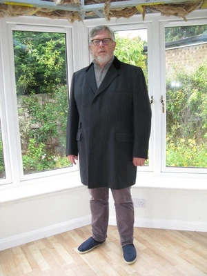 Men's Crombie Overcoat, wool, dark grey, with velvet collar - Image 1 of 4