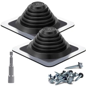 2 Pack Metal Roof Vent Boot, High Temp Silicone Roofing Boots Kit for Houses ... - Picture 1 of 8
