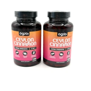 Lote de 2 Agabi Ceilán Canela Jengibre Tumérico 120 Cápsulas Exp. 12/27 - Imagen 1 de 3