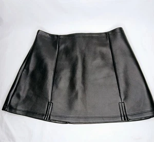 Minifalda vintage súper baja en grasa para mujer negra polivinilo mediana punk gótica grunge - Imagen 1 de 9
